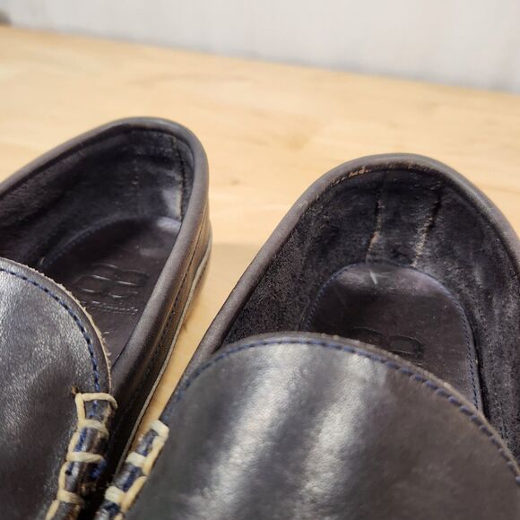 Allen Edmonds Men's Sz 8.5 Interstate 90 Navy Blue Leather Slip On Loafer Shoes - Picture 11 of 11